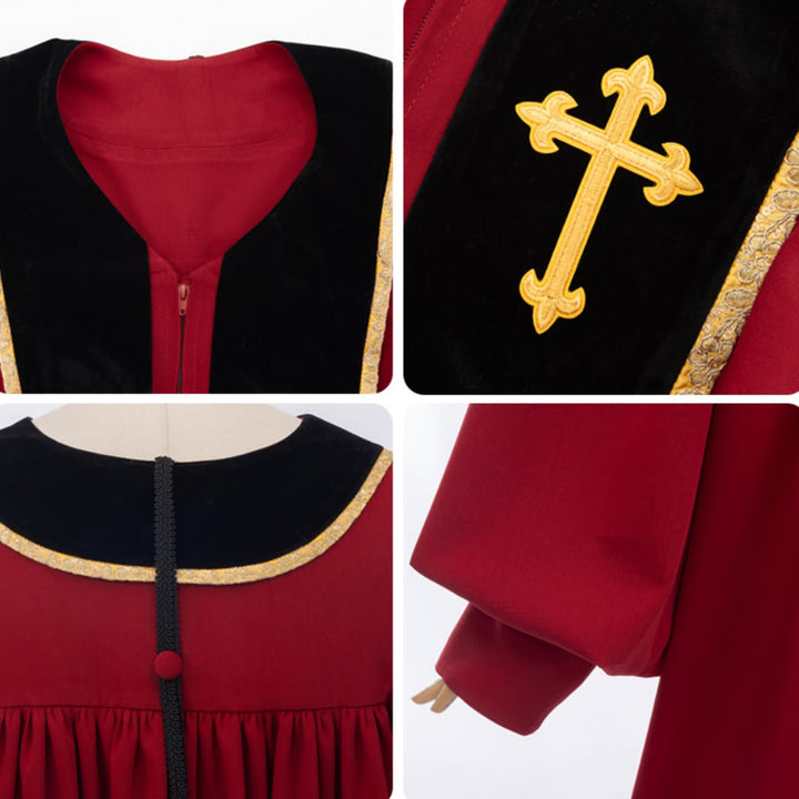 Traditionelle, mehrfarbige Kirchenkutte von Christianartworkshop mit goldenem Kreuz und Verzierungen - image 12
