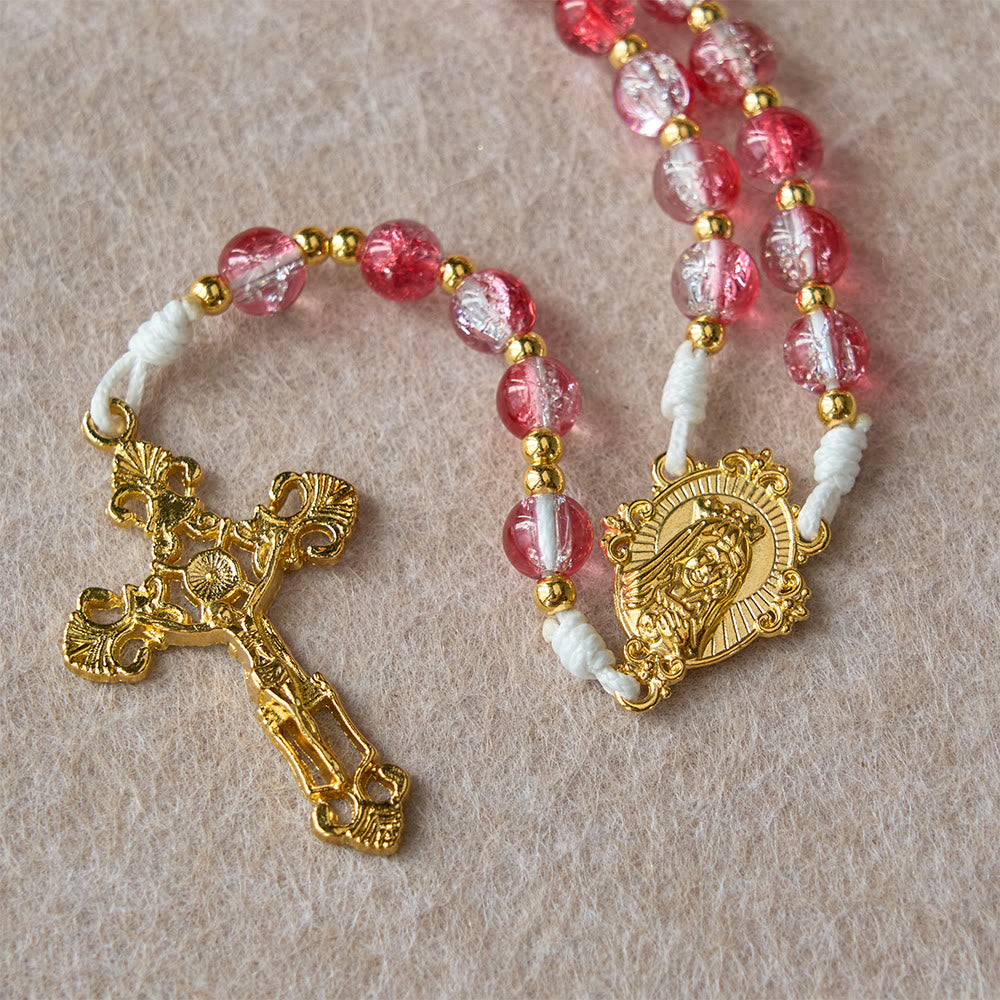 Christianartworkshop Rosenkranz mit roter Glasperle, Heiliger Geist, Taube, Unsere Liebe Frau: Verkörperung heiliger Liebe und lebendiger Hingabe - image 10