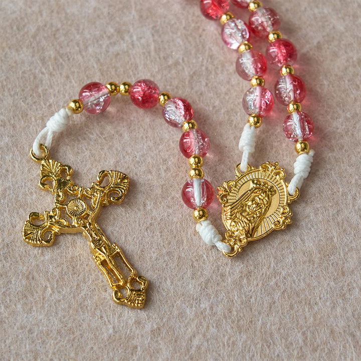 Christianartworkshop Rosenkranz mit roter Glasperle, Heiliger Geist, Taube, Unsere Liebe Frau: Verkörperung heiliger Liebe und lebendiger Hingabe - image 10