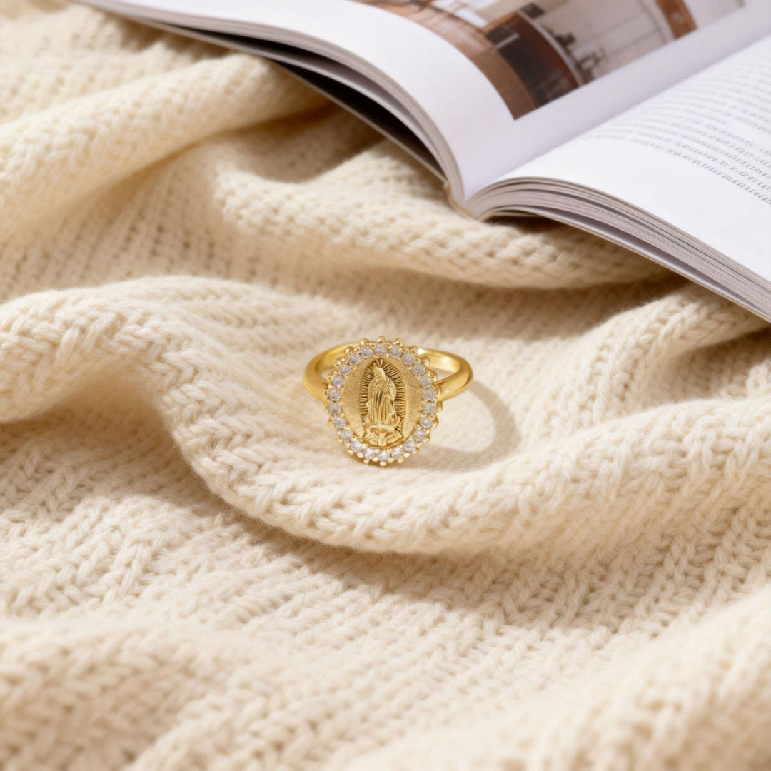 Christianartworkshop Herz-/Mond-/Oval-Ring „Unsere Liebe Frau“: Heilige Hingabe und strahlende Gnade - image 8