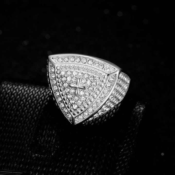 Christianartworkshop Ring mit kühnem Schildkreuz: Zeitloses Symbol für Glauben und Mut - Silber - US 13 - image 3