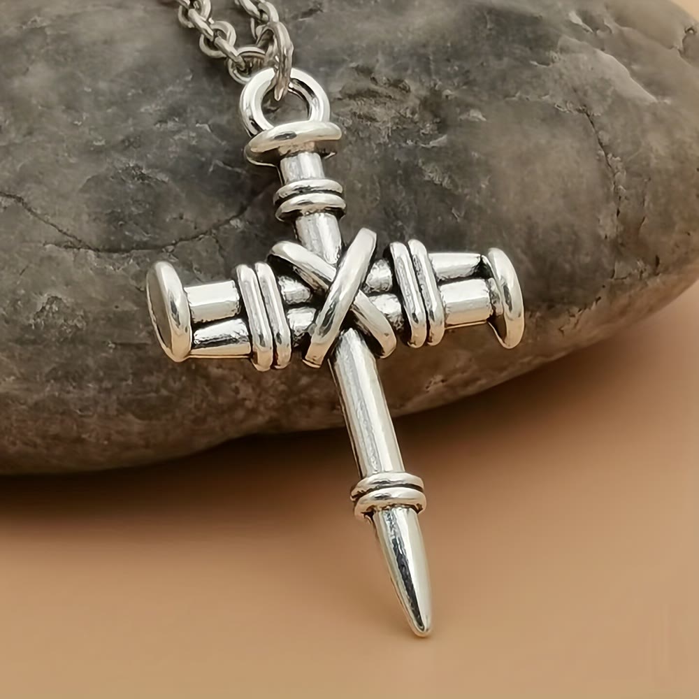 Christianartworkshop Nagelkreuz-Halskette: Ein Symbol heiliger Stärke und Erlösung - Nagelkreuz - image 0