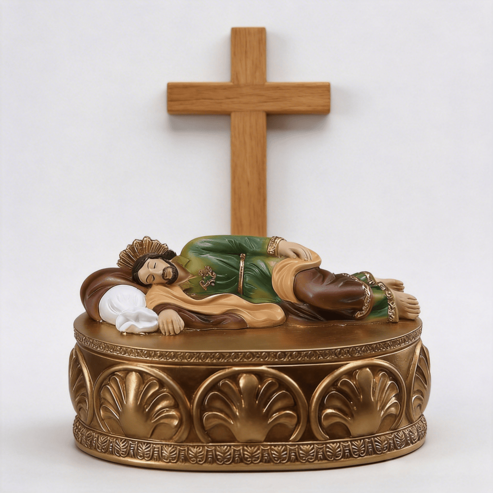 Christianartworkshop: Verzierter Rosenkranzhalter aus Kunstharz mit liegendem Jesus: Kunstvoller Genuss vereint mit spirituellem Trost - image 3