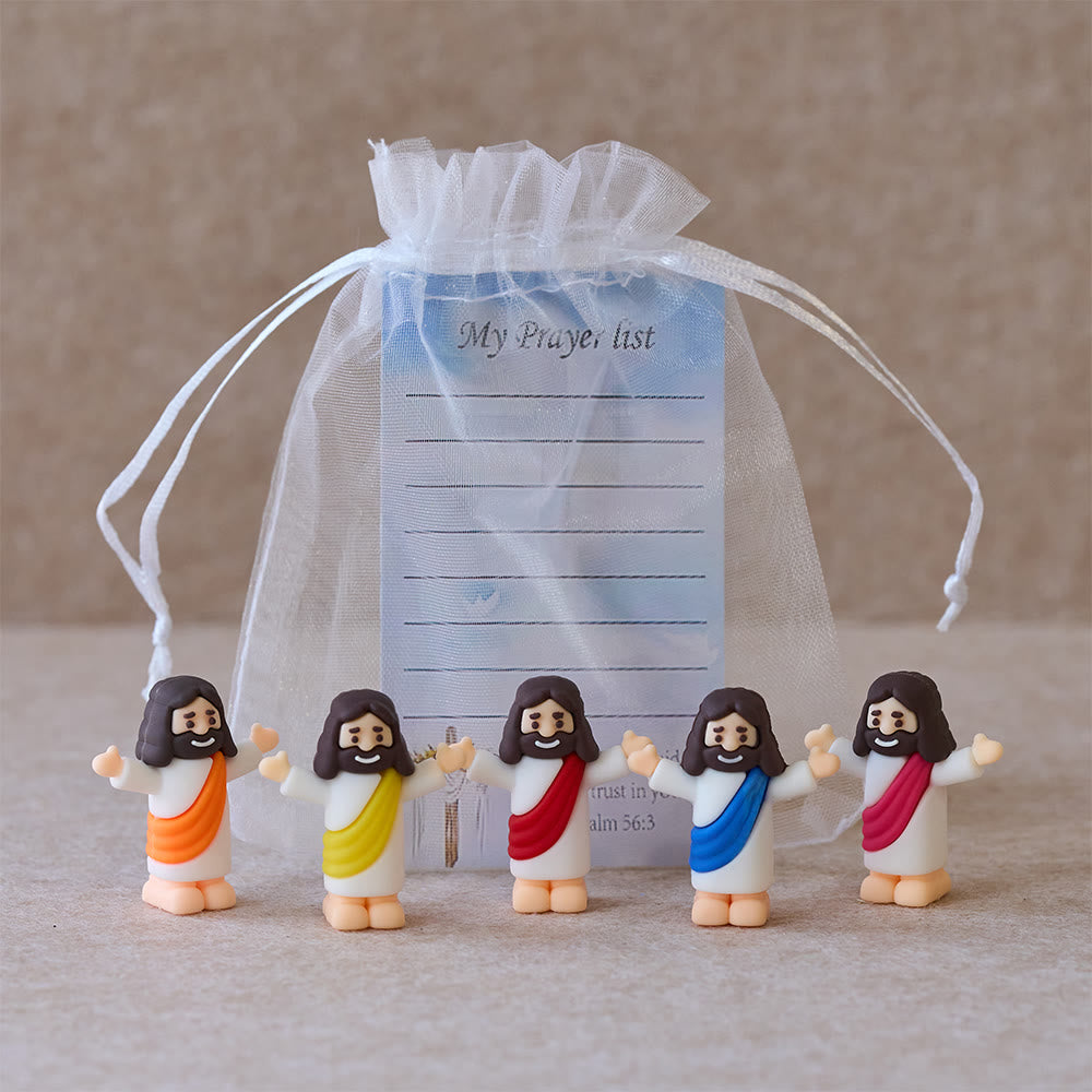 Christianartworkshop Mini-Jesus-Figur mit Gebetsliste: Ein Symbol sanften Glaubens in jeder Hand - 20-teiliges Set - image 0