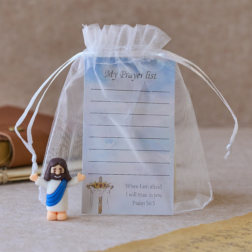 Christianartworkshop Mini-Jesus-Figur mit Gebetsliste: Ein Symbol sanften Glaubens in jeder Hand - image 1