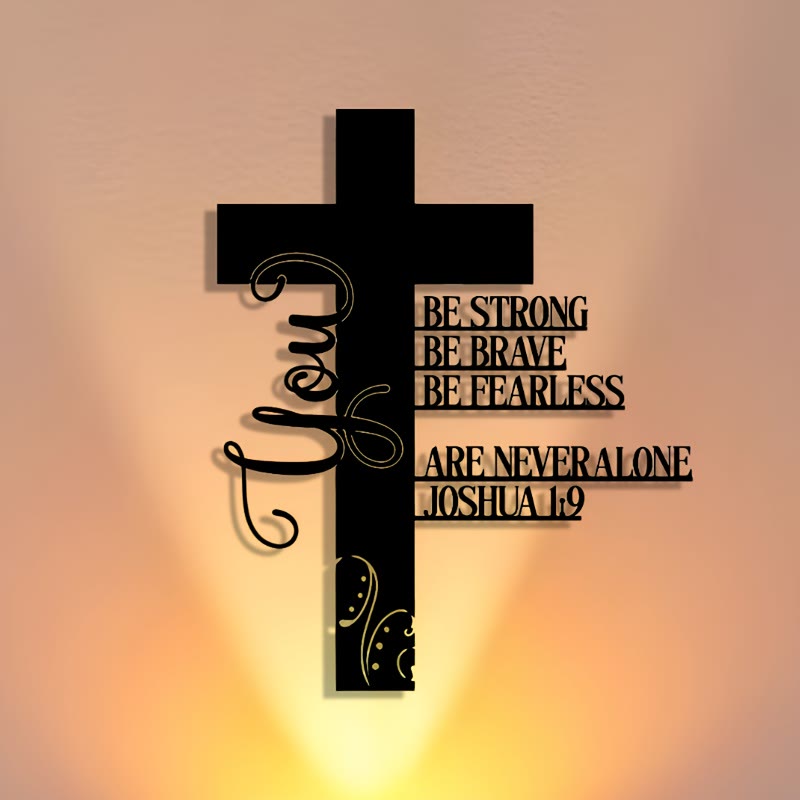 Christianartworkshop Josua 1:9 Kreuz aus Metall als Wanddekoration: Ein Symbol unerschrockenen Glaubens - image 5
