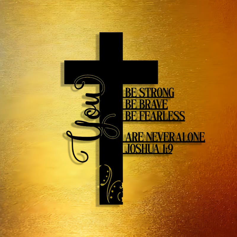 Christianartworkshop Josua 1:9 Kreuz aus Metall als Wanddekoration: Ein Symbol unerschrockenen Glaubens - image 7