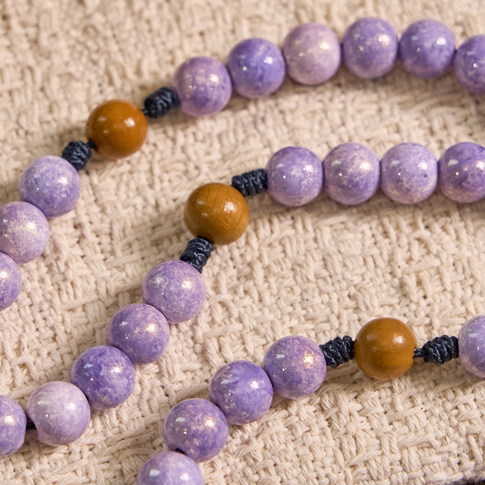 Christianartworkshop Andachtsrosenkranz aus violettem Glas mit Marienmedaille und Kruzifix - image 5