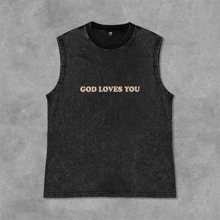 Christianartworkshop „Gott liebt dich“ Unisex-Tanktop (gewaschen) - image 7