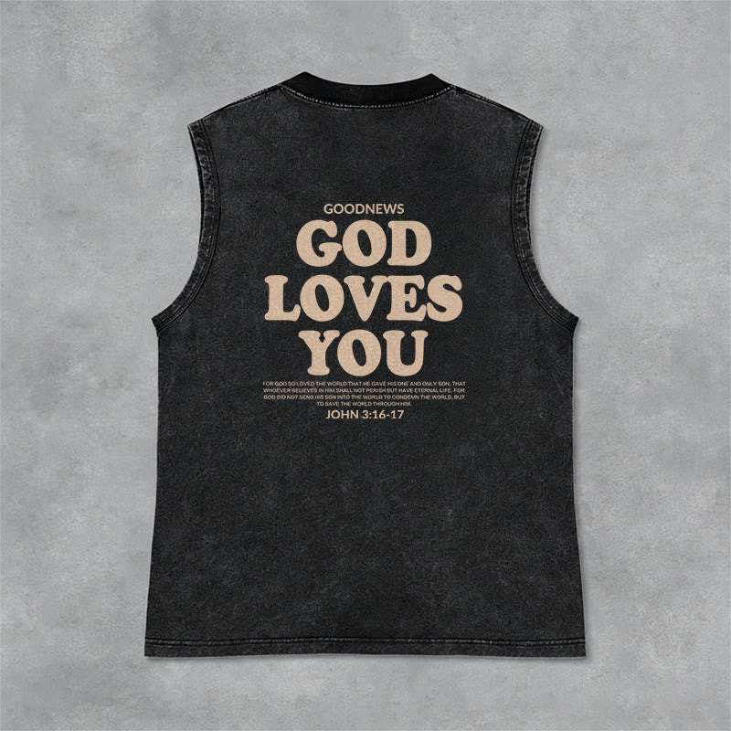 Christianartworkshop „Gott liebt dich“ Unisex-Tanktop (gewaschen) - image 6
