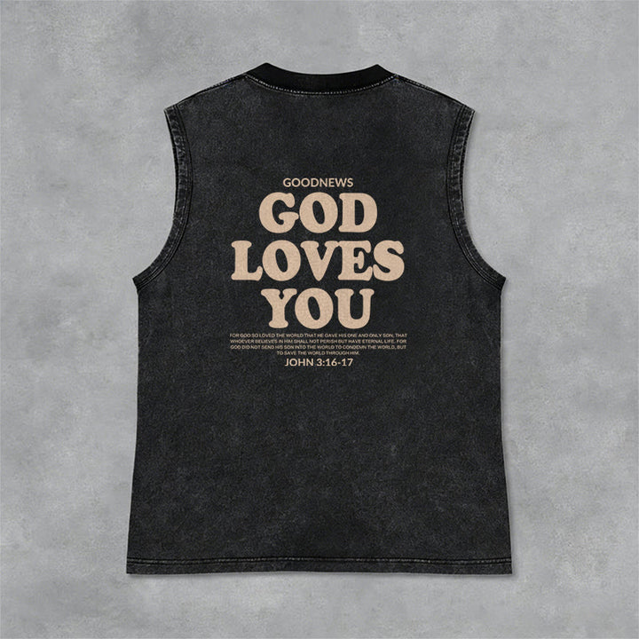 Christianartworkshop „Gott liebt dich“ Unisex-Tanktop (gewaschen) - image 6