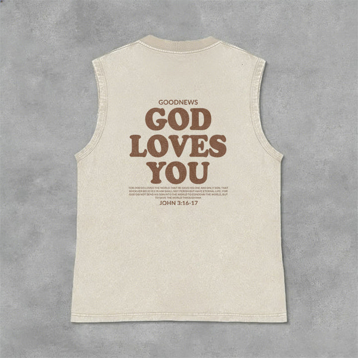 Christianartworkshop „Gott liebt dich“ Unisex-Tanktop (gewaschen) - image 13