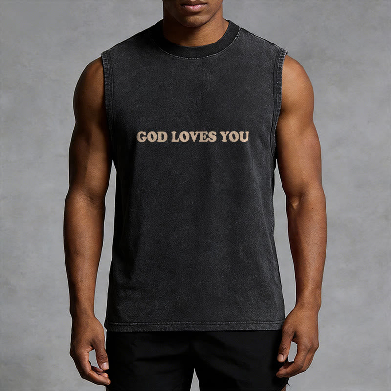 Christianartworkshop „Gott liebt dich“ Unisex-Tanktop (gewaschen) - image 3