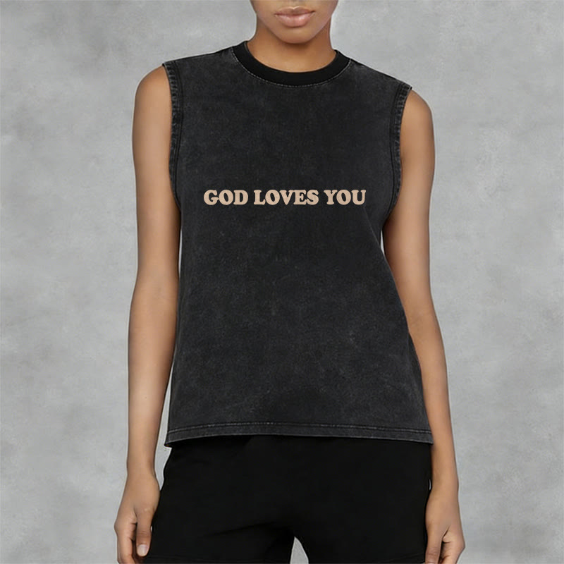 Christianartworkshop „Gott liebt dich“ Unisex-Tanktop (gewaschen) - image 5