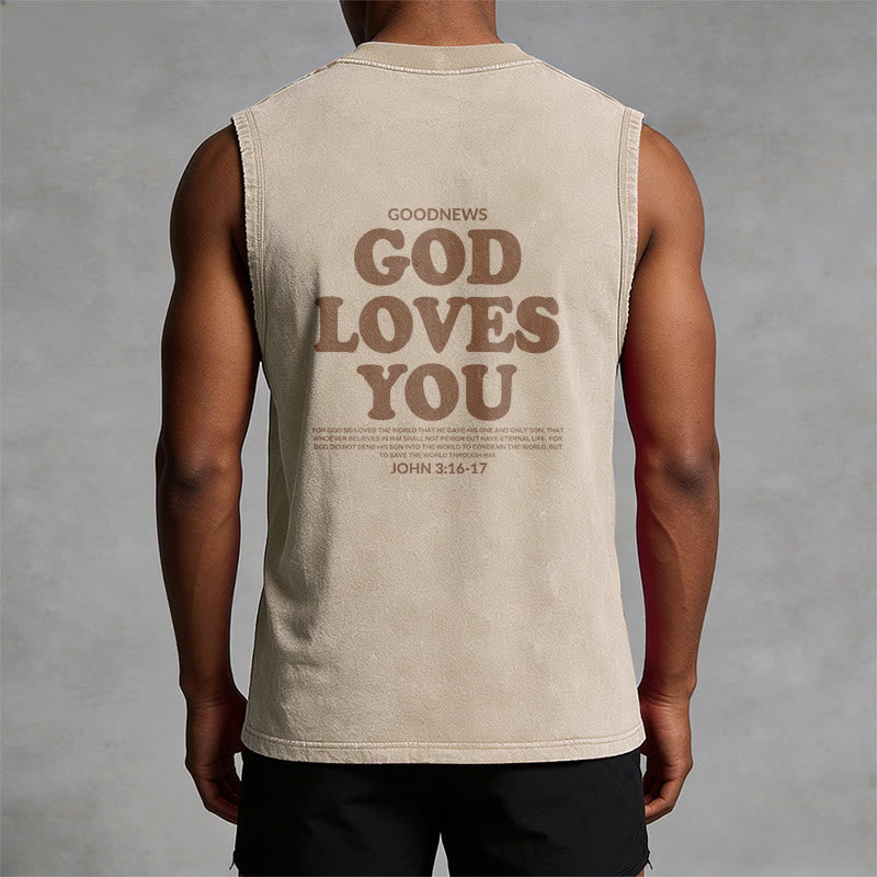 Christianartworkshop „Gott liebt dich“ Unisex-Tanktop (gewaschen) - image 9