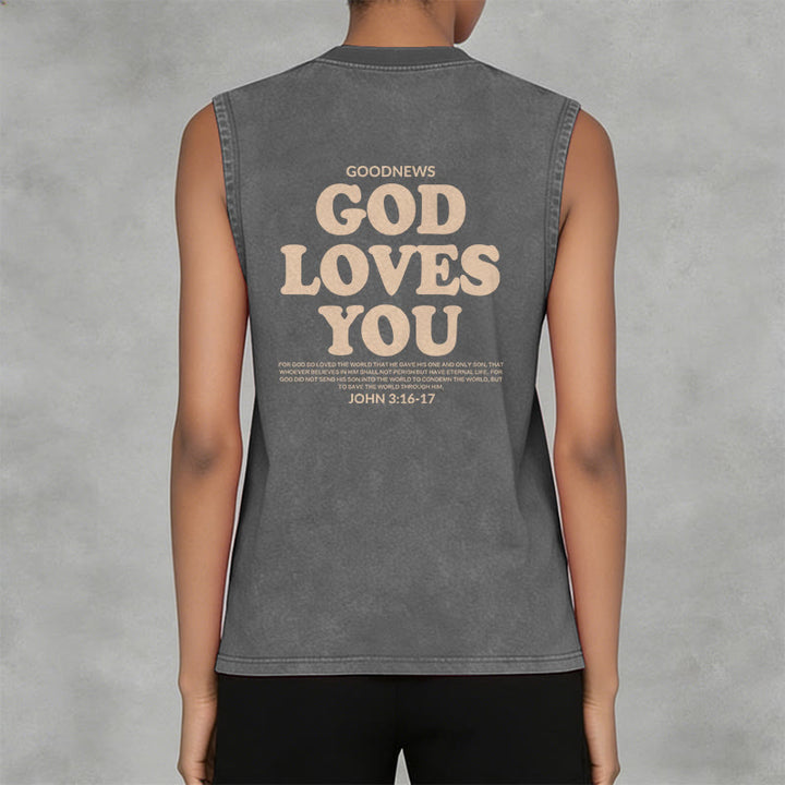 Christianartworkshop „Gott liebt dich“ Unisex-Tanktop (gewaschen) - image 18