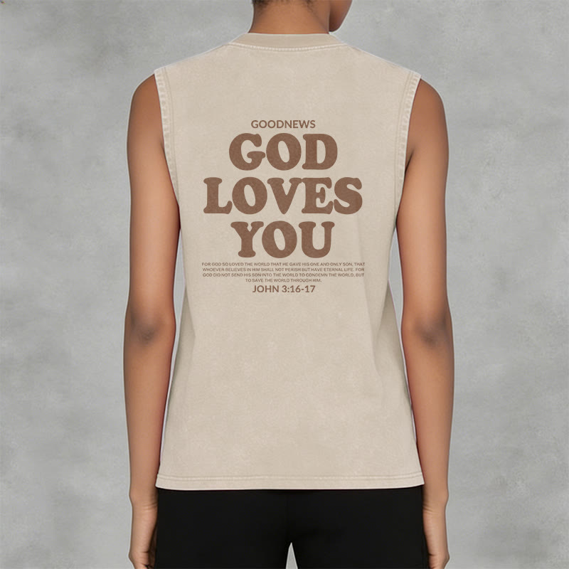 Christianartworkshop „Gott liebt dich“ Unisex-Tanktop (gewaschen) - image 11