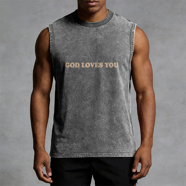 Christianartworkshop „Gott liebt dich“ Unisex-Tanktop (gewaschen) - image 17