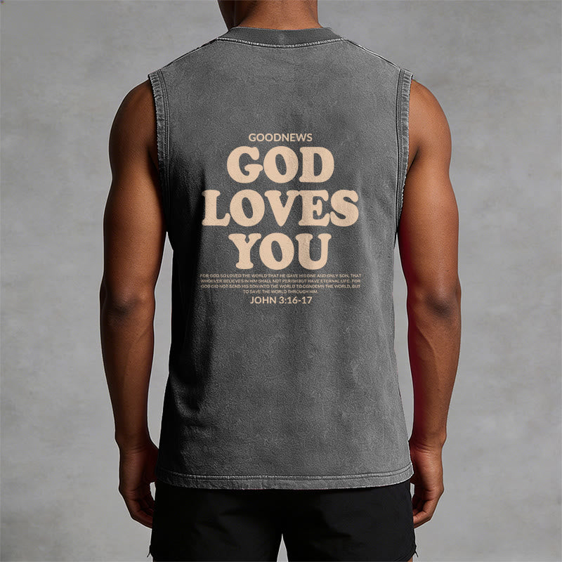 Christianartworkshop „Gott liebt dich“ Unisex-Tanktop (gewaschen) - image 16