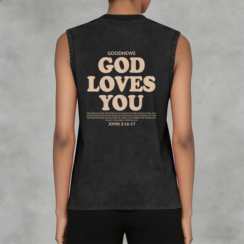 Christianartworkshop „Gott liebt dich“ Unisex-Tanktop (gewaschen) - image 4