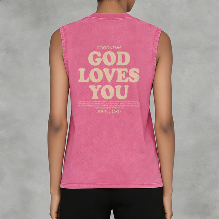 Christianartworkshop „Gott liebt dich“ Unisex-Tanktop (gewaschen) - image 25