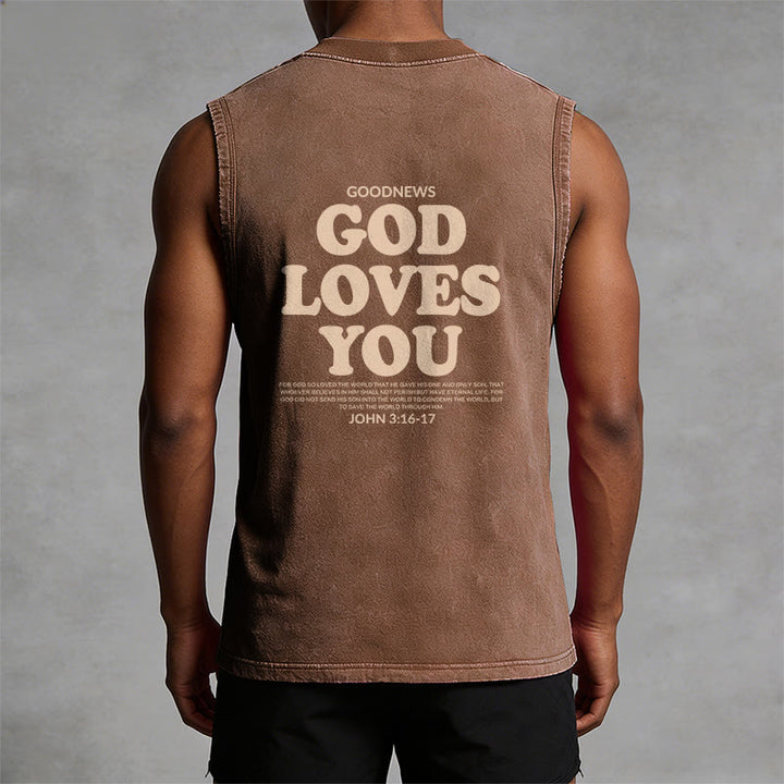 Christianartworkshop „Gott liebt dich“ Unisex-Tanktop (gewaschen) - image 30