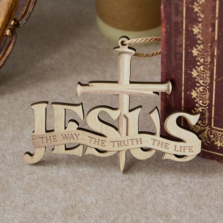 Christianartworkshop Jesus-Nagelkreuz aus Holz zum Aufhängen: Ein Symbol göttlicher Wahrheit und Führung - image 2