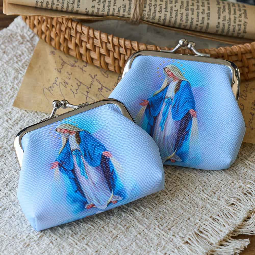Christianartworkshop Rosenkranzbeutel „Unsere Liebe Frau der Gnade“ mit Kussverschluss: Ein heiliges Gefäß für treue Schätze - image 1