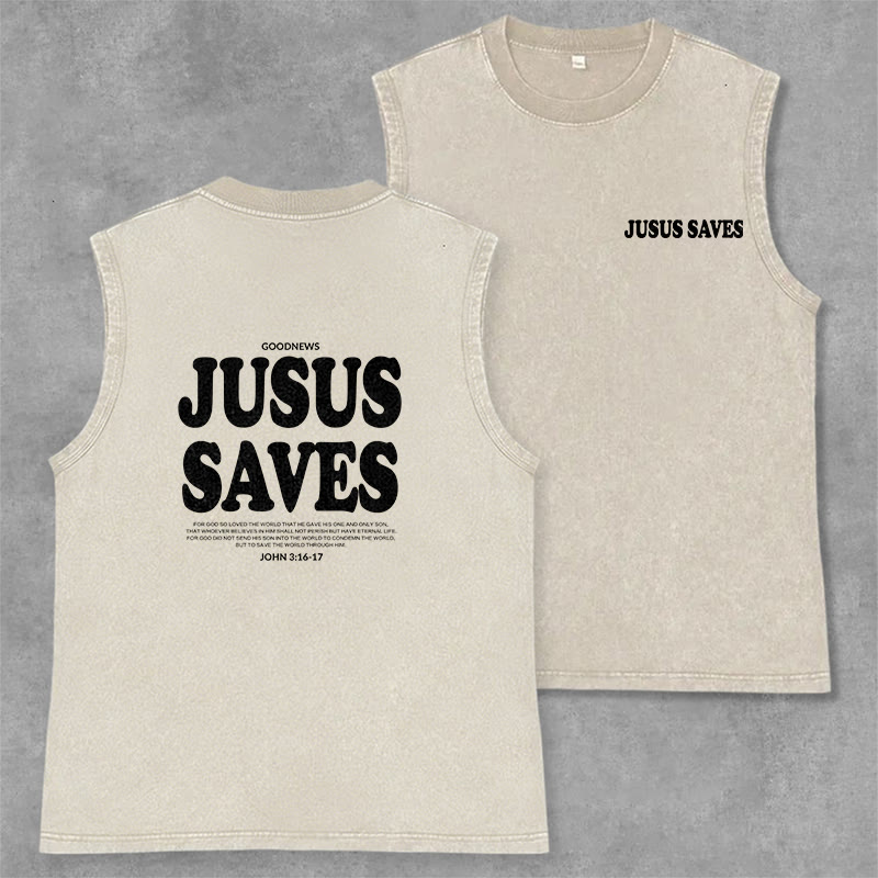 Christianartworkshop Jesus rettet – Johannes 3,16 – Unisex-Tanktop (vorgewaschen) - Beige - 2XL - image 21