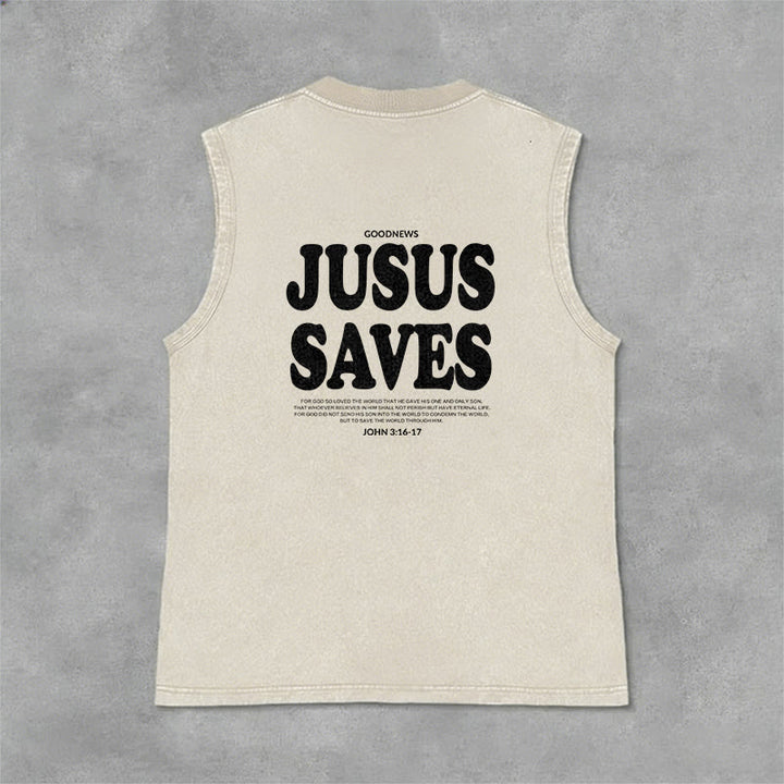 Christianartworkshop Jesus rettet – Johannes 3,16 – Unisex-Tanktop (vorgewaschen) - image 26