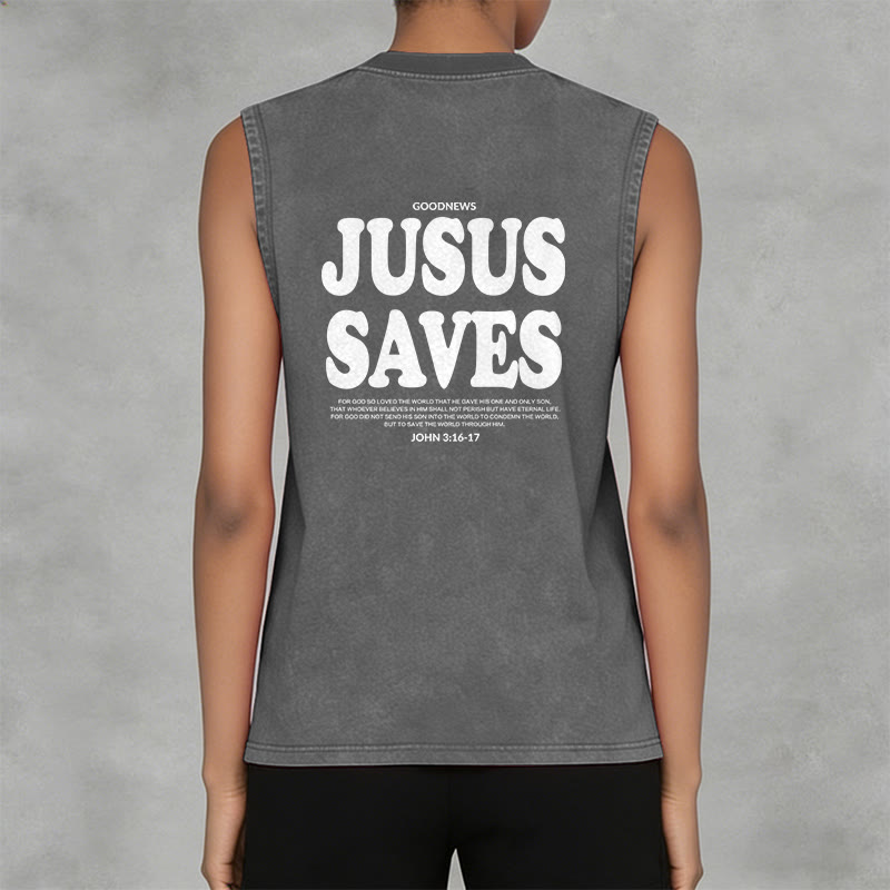 Christianartworkshop Jesus rettet – Johannes 3,16 – Unisex-Tanktop (vorgewaschen) - image 17
