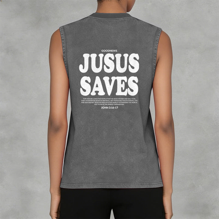 Christianartworkshop Jesus rettet – Johannes 3,16 – Unisex-Tanktop (vorgewaschen) - image 17