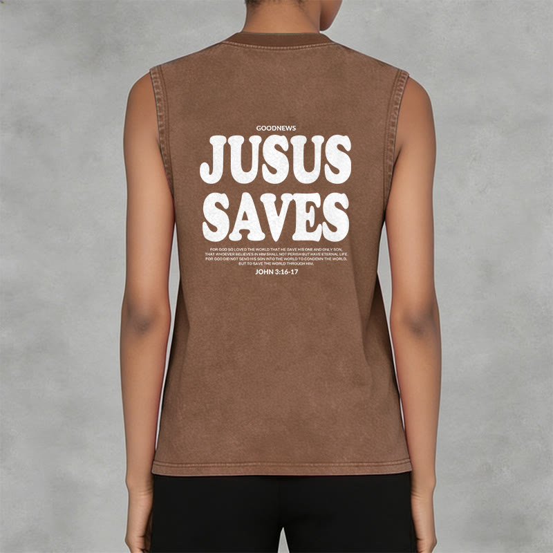 Christianartworkshop Jesus rettet – Johannes 3,16 – Unisex-Tanktop (vorgewaschen) - image 31