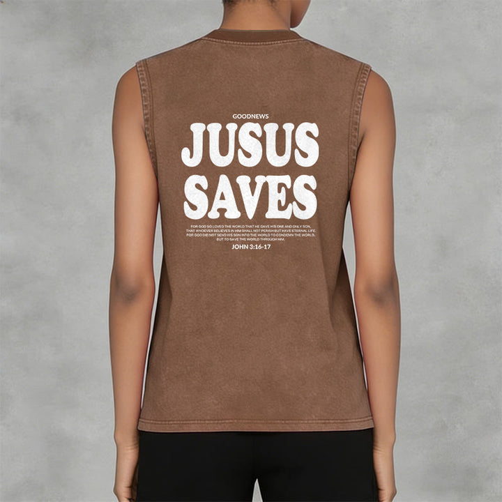 Christianartworkshop Jesus rettet – Johannes 3,16 – Unisex-Tanktop (vorgewaschen) - image 31
