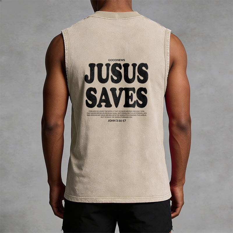 Christianartworkshop Jesus rettet – Johannes 3,16 – Unisex-Tanktop (vorgewaschen) - image 22