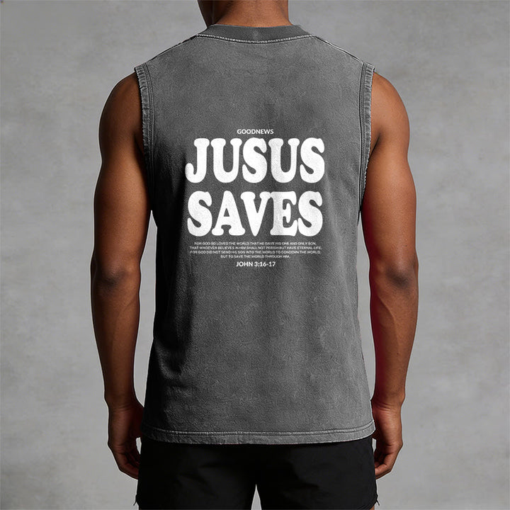 Christianartworkshop Jesus rettet – Johannes 3,16 – Unisex-Tanktop (vorgewaschen) - image 15