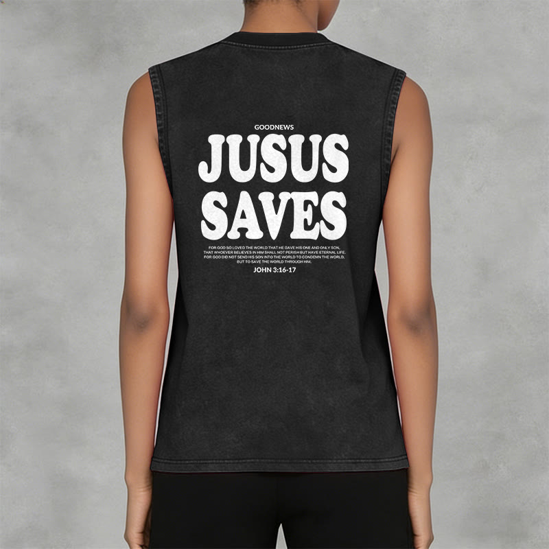 Christianartworkshop Jesus rettet – Johannes 3,16 – Unisex-Tanktop (vorgewaschen) - image 10