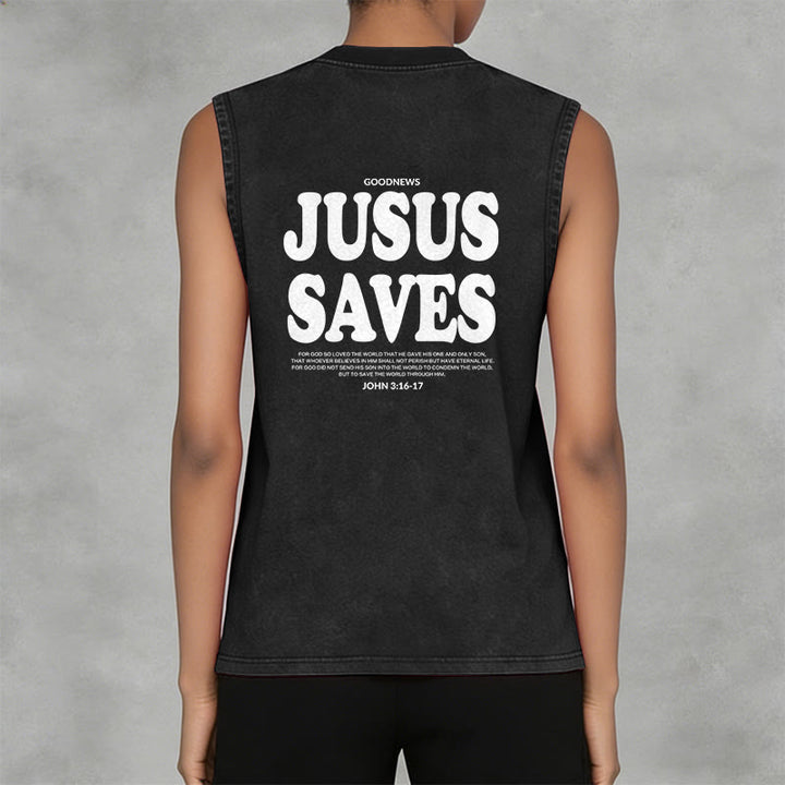 Christianartworkshop Jesus rettet – Johannes 3,16 – Unisex-Tanktop (vorgewaschen) - image 10