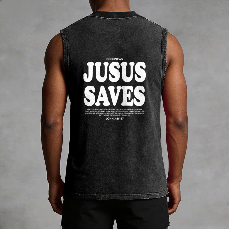 Christianartworkshop Jesus rettet – Johannes 3,16 – Unisex-Tanktop (vorgewaschen) - image 8