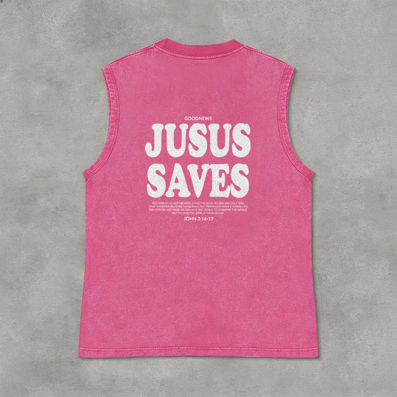 Christianartworkshop Jesus rettet – Johannes 3,16 – Unisex-Tanktop (vorgewaschen) - image 5