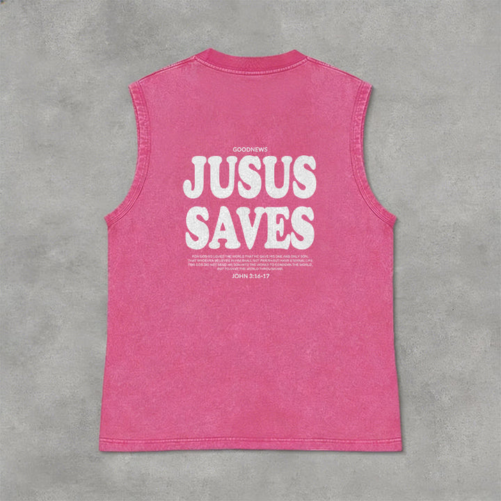 Christianartworkshop Jesus rettet – Johannes 3,16 – Unisex-Tanktop (vorgewaschen) - image 5