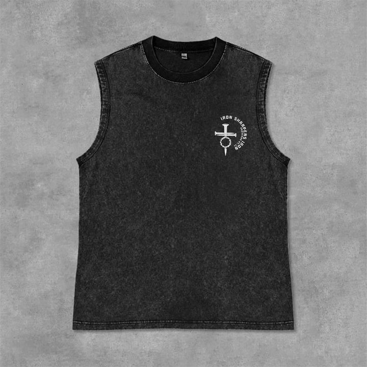 Christianartworkshop Sprüche 27:17 Nagelkreuz Unisex-Tanktop (gewaschen) - image 7