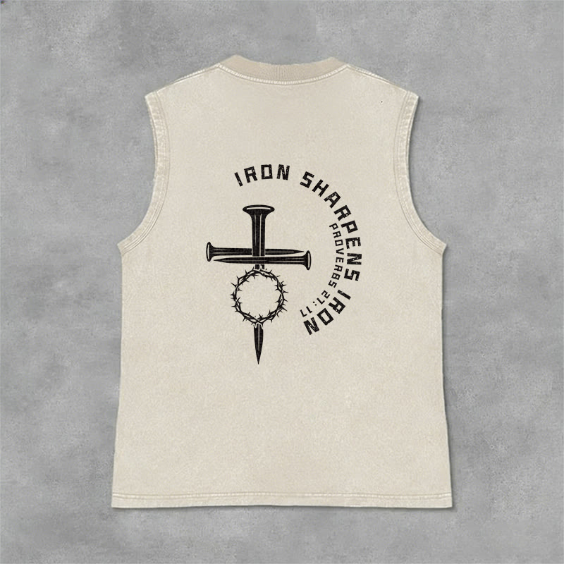 Christianartworkshop Sprüche 27:17 Nagelkreuz Unisex-Tanktop (gewaschen) - image 20