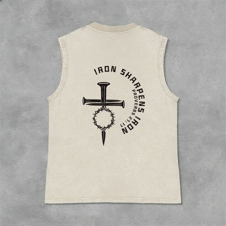 Christianartworkshop Sprüche 27:17 Nagelkreuz Unisex-Tanktop (gewaschen) - image 20