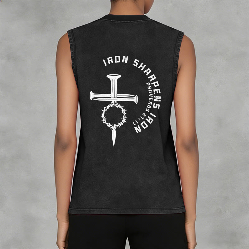 Christianartworkshop Sprüche 27:17 Nagelkreuz Unisex-Tanktop (gewaschen) - image 4