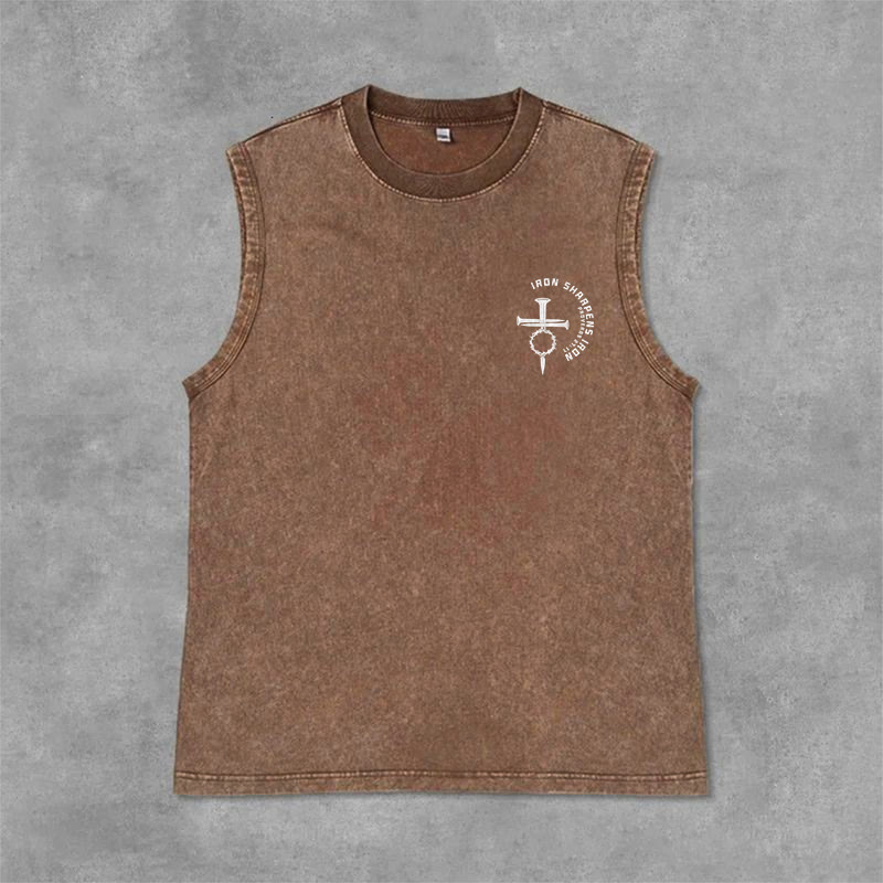 Christianartworkshop Sprüche 27:17 Nagelkreuz Unisex-Tanktop (gewaschen) - image 35