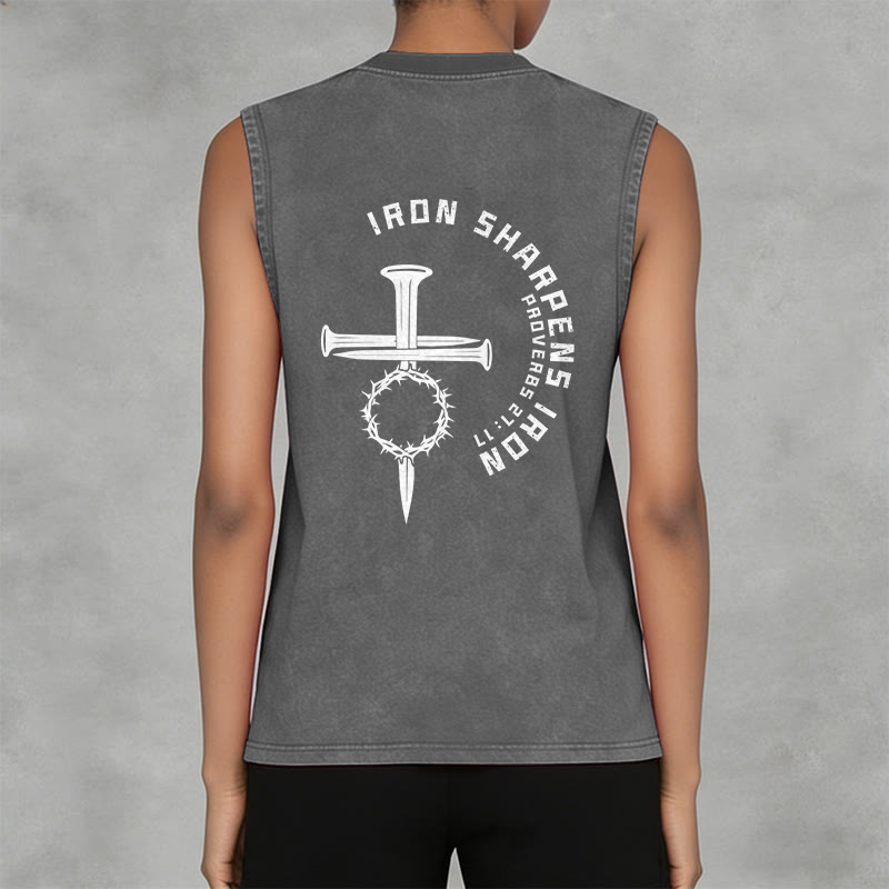 Christianartworkshop Sprüche 27:17 Nagelkreuz Unisex-Tanktop (gewaschen) - image 11