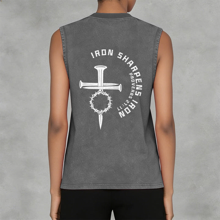 Christianartworkshop Sprüche 27:17 Nagelkreuz Unisex-Tanktop (gewaschen) - image 11