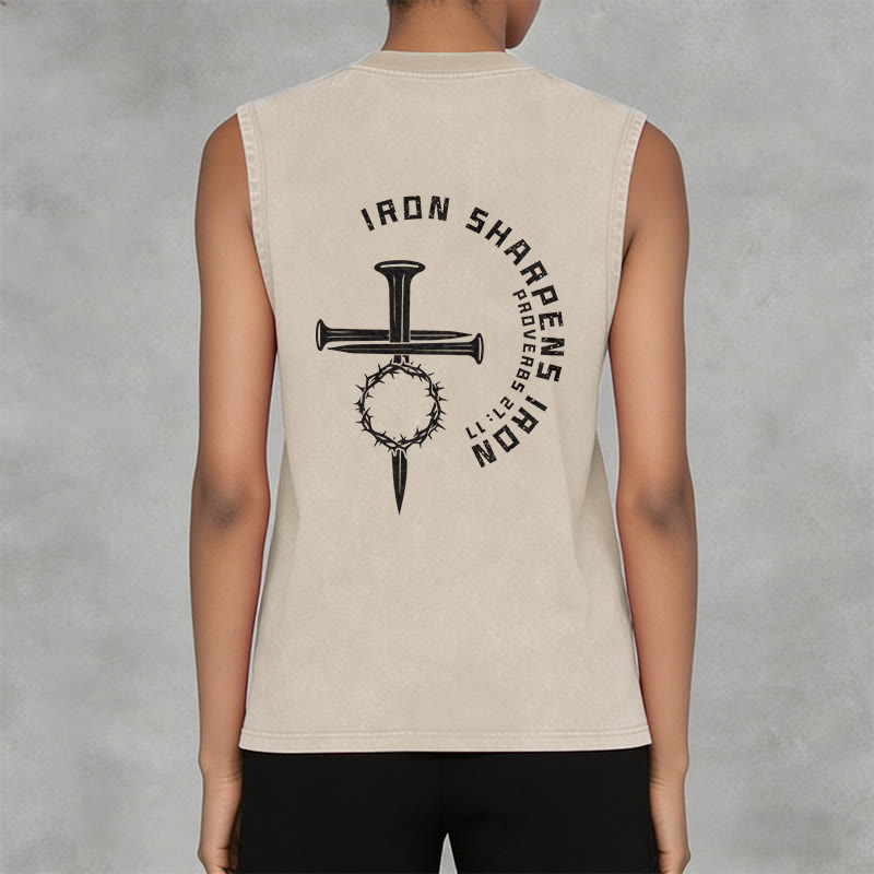 Christianartworkshop Sprüche 27:17 Nagelkreuz Unisex-Tanktop (gewaschen) - image 18