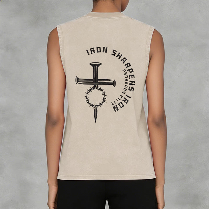 Christianartworkshop Sprüche 27:17 Nagelkreuz Unisex-Tanktop (gewaschen) - image 18